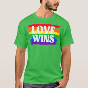 Vintage Liebe Win Rainbow Peace Signer Pride Lesbi T-Shirt