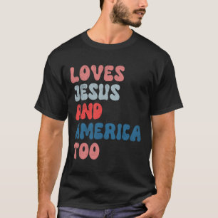 Vintage Lieben Jesus und Amerika zu 4. Juli Ich T-Shirt