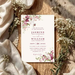 Vintage-Liebes-Tauben-elegante-QR-Code-Hochzeit Einladung