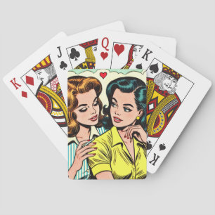 Vintage-Liebescomics für Mädchen Spielkarten