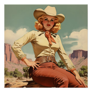 Vintage-Liebesgeschichten: Wild-West-Geflüster Poster