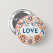 Vintage Liebesknopf mit Blumen Button (Vorne & Hinten)