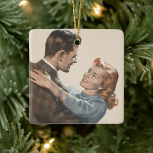Vintage-Liebesromanze Frischvermählte - Sollen wir Keramikornament