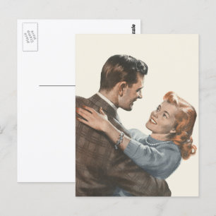 Vintage-Liebesromanze Frischvermählte - Sollen wir Postkarte