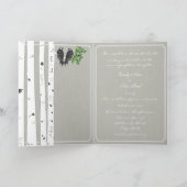 Vintage Liebesvögel Birch Tree Einladungen Hochzei (Innenseite)