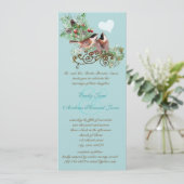 Vintage Liebesvögel Chickadees Hochzeit Einladung (Stehend Vorderseite)