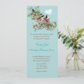 Vintage Liebesvögel Chickadees Hochzeit Einladung (Stehend Vorderseite)