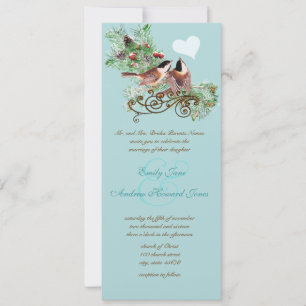 Vintage Liebesvögel Chickadees Hochzeit Einladung