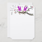 Vintage Liebesvögel Gelbe und Rosa Hochzeit einlad Einladung (Rückseite)