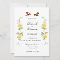 Vintage Liebesvögel Hochzeit Einladung