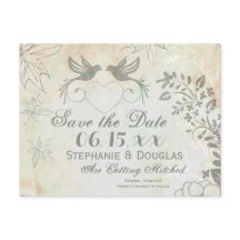 Vintage Liebesvögel Hochzeit Speichern Sie das Dat