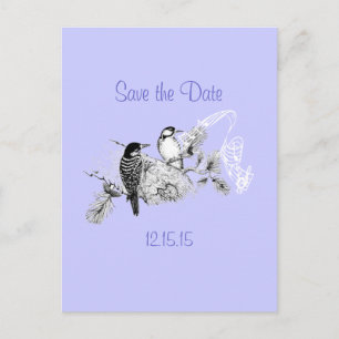Vintage Liebesvögel Hochzeitseinladung Ankündigungspostkarte