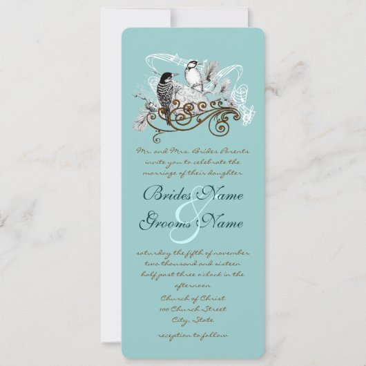 Vintage Liebesvögel Hochzeitseinladung Einladung (Vorderseite)