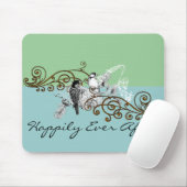 Vintage Liebesvögel Hochzeitseinladung Mousepad (Mit Mouse)