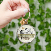 Vintage Liebesvögel Hochzeitseinladung Schlüsselanhänger (Hand)