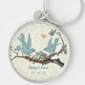 Vintage Liebesvögel Hochzeitskette Schlüsselanhänger (Vorne)