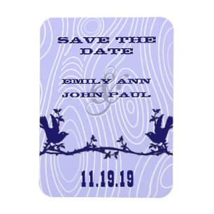 Vintage Liebesvögel Holzmaserung Save-the-Date Magnet