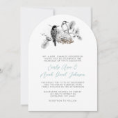 Vintage Liebesvögel - jede Einladung zum Hochzeits (Vorderseite)