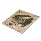Vintage Liebesvögel Nest Französisches Dekor Hochz Fliese (Seite)