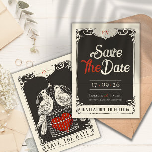 Vintage Liebesvögel-Nest Hochzeitseinladung Einladung
