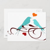 Vintage Liebesvögel Postkarte (Vorne/Hinten)