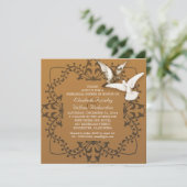 Vintage Liebesvögel Probe Einladungen (Stehend Vorderseite)