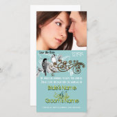 Vintage Liebesvögel Save the Date Ihr Foto (Vorne/Hinten)