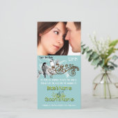 Vintage Liebesvögel Save the Date Ihr Foto (Stehend Vorderseite)