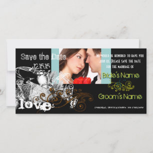 Vintage Liebesvögel Save the Date Ihr Foto