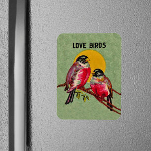 Vintage Liebesvögel Sonne Magnet