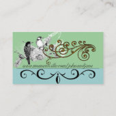 Vintage Liebesvögel UAWG ändern Hintergrundfarbe Begleitkarte (Rückseite)