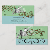 Vintage Liebesvögel UAWG ändern Hintergrundfarbe Begleitkarte (Vorne/Hinten)