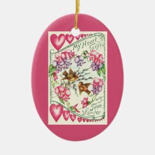 Vintage Liebesvögel Valentinstag Ornament