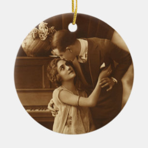 Vintage Liebhaber, Liebe Romantische Musik Keramikornament