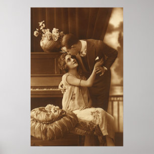 Vintage Liebhaber, Liebe Romantische Musik Poster