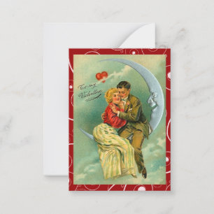Vintage Liebhaber Moon Valentine Liebe Hinweise Mitteilungskarte