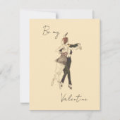 Vintage Liebhaber tanzen Valentinstag Card (Vorderseite)