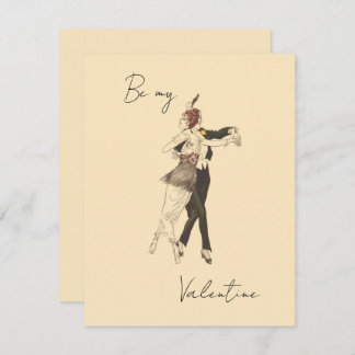 Vintage Liebhaber tanzen Valentinstag Card