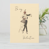 Vintage Liebhaber tanzen Valentinstag Card Karte (Stehend Vorderseite)
