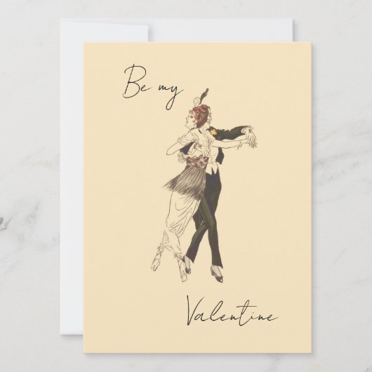 Vintage Liebhaber tanzen Valentinstag Card Karte (Vorderseite)