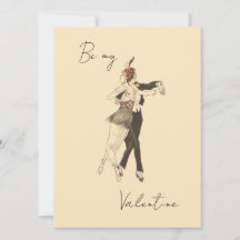 Vintage Liebhaber tanzen Valentinstag Card