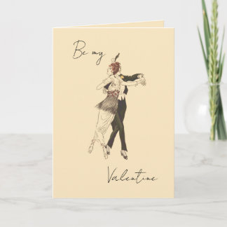 Vintage Liebhaber tanzen Valentinstag Card Karte