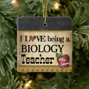 Vintage - Liebt es, Biologielehrer zu sein Keramikornament