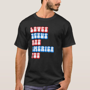 Vintage liebt Jesus und Amerika ebenfalls T-Shirt