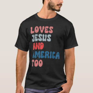 Vintage liebt Jesus und Amerika zu sehr 4. Juli Me T-Shirt