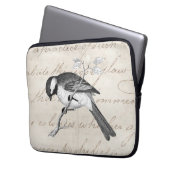 Vintage Lied-Vogel-Illustration - Text der Laptopschutzhülle (Vorderseite Links)