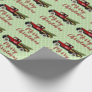 Vintage-Lieferwagen auf Ihrer Weihnachtsbaumfarm Geschenkpapier