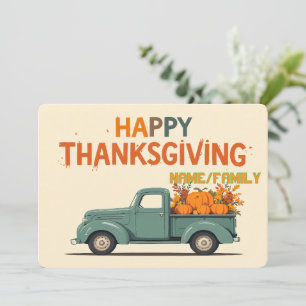 Vintage-Lieferwagen – Frohe Thanksgiving-Stimmung Feiertagskarte