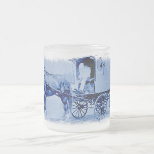 Vintage Lieferwagen Mattierte Tasse aus Glas