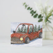 Vintage-Lieferwagen-Postkarte Postkarte (Stehend Vorderseite)